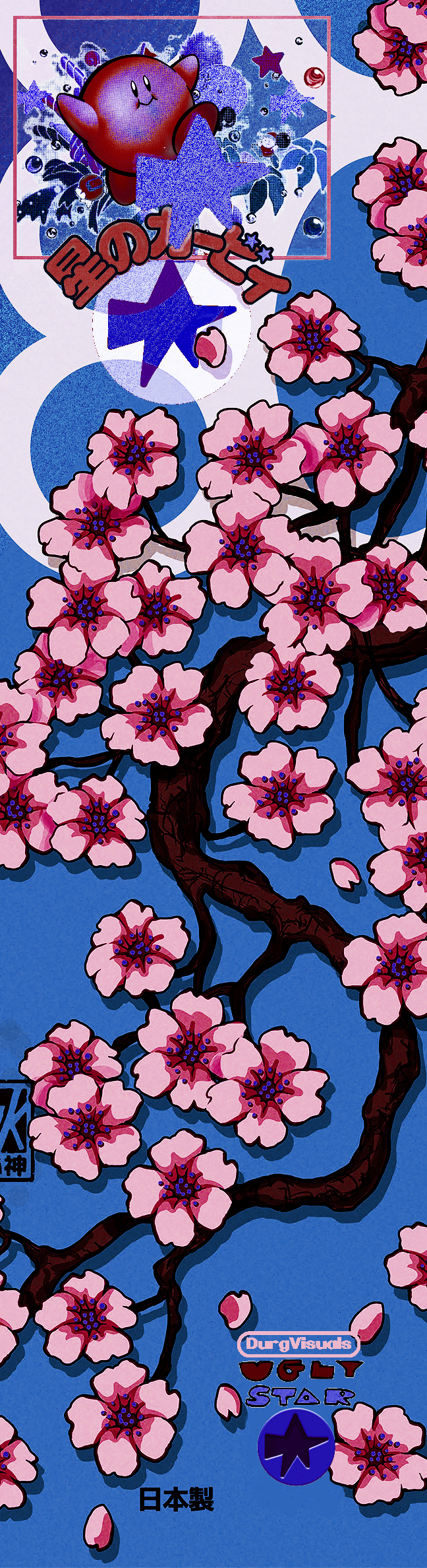 UglyStar Bolt Co. X Durg Visuals Kirby Indigo Blossom Grip