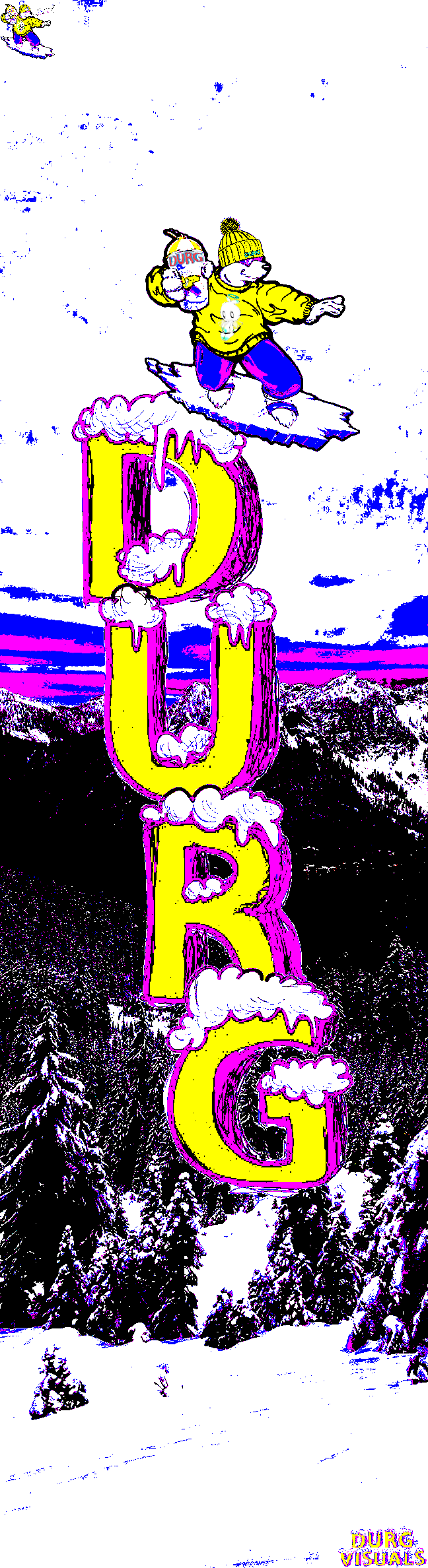 Icee Grip Purp and Yellow Glacier Cartoon Grip